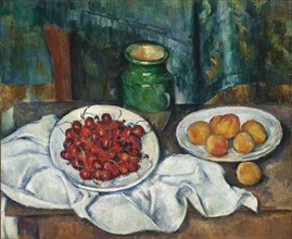 Still Life With Cherries And Peaches, 1885-1887. Artist: Cézanne, Paul (1839-1906)
