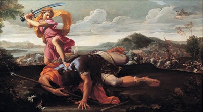 David and Goliath, 1650-1660. Artist: Courtois, Guillaume (1628-1679)