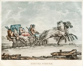 Kibitka, 1810s. Artist: Damam-Demartrait, Michel François (1763-1827)