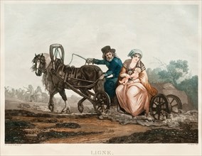 Sledge driving, 1830-1840s. Artist: Damam-Demartrait, Michel François (1763-1827)