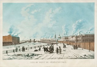 The Semyonovsky Bridge in Saint Petersburg, 1813. Artist: Damam-Demartrait, Michel François (1763-1827)