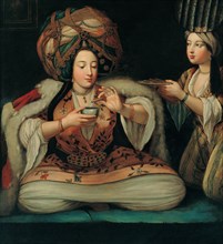 Enjoying Coffee, Early 18th cen.. Artist: French master