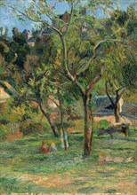 An Orchard under the Church of Bihorel, 1884. Artist: Gauguin, Paul Eugéne Henri (1848-1903)