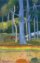Landscape with blue trees (Paysage aux troncs bleus), 1892. Artist: Gauguin, Paul Eugéne Henri (1848-1903)