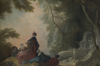 Gallant Party by a Fountain. Artist: Lajoue, Jacques, de (1686-1761)