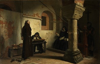 Bernard Délicieux before the Inquisition Tribunal, ca 1881. Artist: Laurens, Jean-Paul (1838-1921)