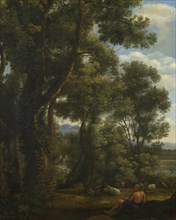 Landscape with a Goatherd and Goats, ca 1637. Artist: Lorrain, Claude (1600-1682)