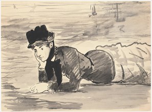 Woman Lying on the Beach. Annabel Lee, ca 1881. Artist: Manet, Édouard (1832-1883)