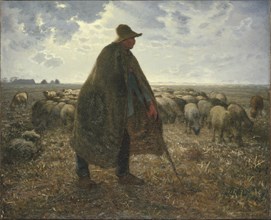 Shepherd Tending His Flock, Early 1860s. Artist: Millet, Jean-François (1814-1875)