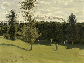 Train in the Countryside, c. 1870. Artist: Monet, Claude (1840-1926)