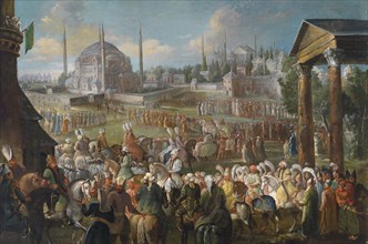 The Sultan's Procession in Istanbul, c. 1736. Artist: Mour (Vanmour), Jean Baptiste, van (1671-1737)