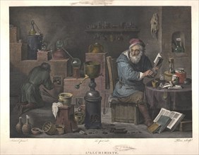 The Alchemist (after painting by David Teniers), Late 18th cent.. Artist: Perée, Jacques Louis (1769-1832)