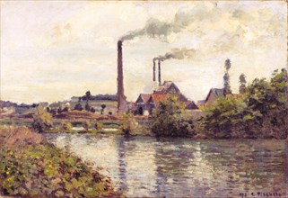 The Factory at Pontoise, 1873. Artist: Pissarro, Camille (1830-1903)