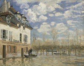 Boat in the Flood at Port Marly, c. 1876. Artist: Sisley, Alfred (1839-1899)