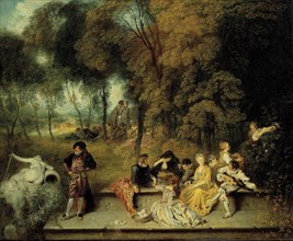 Pleasures of Love, ca. 1718-1719. Artist: Watteau, Jean Antoine (1684-1721)
