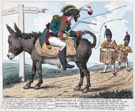 The journey of a modern hero, to the island of Elba, 1814. Artist: Anonymous
