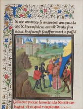The Embassy of Peter the Hermit and Herluin to Kerbogha. Miniature from the Historia by William of Tyre, 1460s. Artist: Anonymous