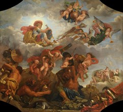 Mars on his chariot pulled by wolves, 1673. Artist: Audran, Claude, the Younger (1639-1684)