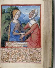 The Visitation (Book of Hours), 1485-1499. Artist: Bourdichon, Jean (1457-1521)
