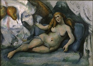 Lying Nude (Femme Nue), ca. 1886-1890. Artist: Cézanne, Paul (1839-1906)