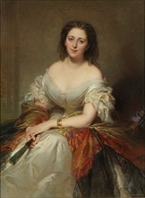 Portrait of Maria Countess Walewska (1786-1817), 1859. Artist: Dubufe, Louis Edouard (1819-1883)