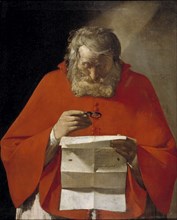 Saint Jerome reading a letter, ca. 1628-1629. Artist: La Tour, Georges, de (1583-1652)