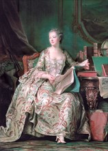 Full-length portrait of the Marquise de Pompadour (1721-1764). Artist: La Tour, Maurice Quentin de (1704-1788)