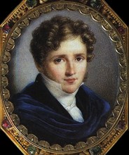 Portrait of the author Alfred de Vigny (1797-1863), 1825. Artist: Mansion, Simon Nicolas (1773-1854)