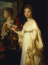 Portrait of Empress Elizabeth Alexeievna, Princess Louise of Baden (1779-1826), 1802. Artist: Monnier, Jean Laurent (1743/46-1808)