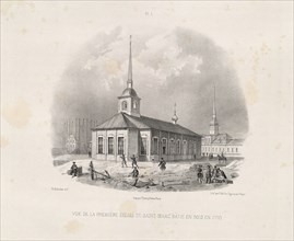Vief of the first first St. Isaac's Church in 1710 (From: The Construction of the Saint Isaac's Cathedral), 1845. Artist: Montferrand, Auguste, de (1786-1858)