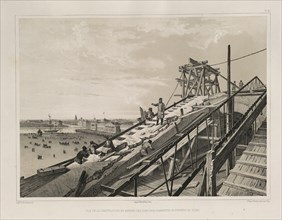 The Cornice Construction (From: The Construction of the Saint Isaac's Cathedral), 1845. Artist: Montferrand, Auguste, de (1786-1858)