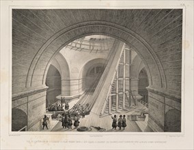 Inside view of the Cathedral and a ramp (From: The Construction of the Saint Isaac's Cathedral), 1845. Artist: Montferrand, Auguste, de (1786-1858)