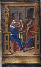 Pilate washes his hands (from Lettres bâtardes), ca 1490-1510. Artist: Poyet, Jean (active 1483-1497)