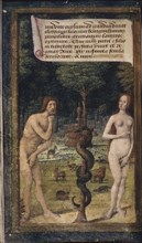 Adam and Eve (from Lettres bâtardes), ca 1490-1510. Artist: Poyet, Jean (active 1483-1497)