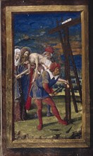 The Descent from the Cross (from Lettres bâtardes), ca 1490-1510. Artist: Poyet, Jean (active 1483-1497)