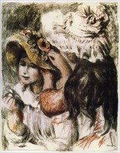 Le Chapeau épinglé (Pinning the Hat), 1898. Artist: Renoir, Pierre Auguste (1841-1919)