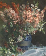 Gladioli in a Vase, c. 1875. Artist: Renoir, Pierre Auguste (1841-1919)