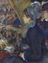 At the Theatre (La Première Sortie), 1876-1877. Artist: Renoir, Pierre Auguste (1841-1919)