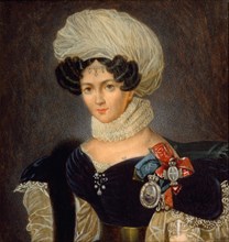 Portrait of Princess Tatyana Vasilyevna Golitsyna (1783-1841), 1830s. Artist: Riss, François Nicolas (1804-1886)