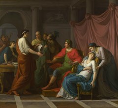 Virgil reading the Aeneid to Augustus and Octavia, 1787. Artist: Taillasson, Jean-Joseph (1745-1809)