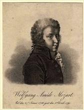 Portrait of the composer Wolfgang Amadeus Mozart (1756-1791), after 1824. Artist: Tardieu, Pierre Alexandre (1756-1844)