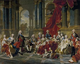 The Family of Philip V, King of Spain, 1743. Artist: Van Loo, Louis Michel (1707-1771)