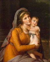 Portrait of Baroness Anna Sergeyevna Stroganova (1765-1824) with Her Son, c. 1800. Artist: Vigée-Lebrun, Marie Louise Elisabeth (1755-1842)