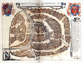 Map of Moscow, 1572. Artist: Braun, Georg (1541-1622)