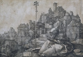 Saint Anthony in front of the town, 1519. Artist: Dürer, Albrecht (1471-1528)