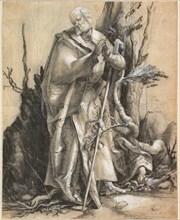 Bearded Saint with walking stick, c. 1516. Artist: Grünewald, Matthias (ca 1470-1528)