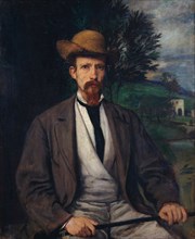 Self-Portrait with Yellow Hat, 1874. Artist: Marées, Hans von (1837-1887)