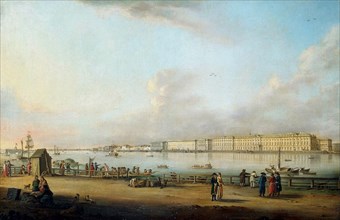 View of the Winter Palace of the Vasilyevsky Island, 1796. Artist: Mayr, Johann Georg, von (1760-1816)
