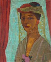 Self-portrait with hat and veil, 1906-1907. Artist: Modersohn-Becker, Paula (1876-1907)