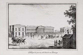 The Mariinsky hospital in St. Petersburg (Series Views of Saint Petersburg), 1820s. Artist: Pluchart, Alexander (1777-1827)